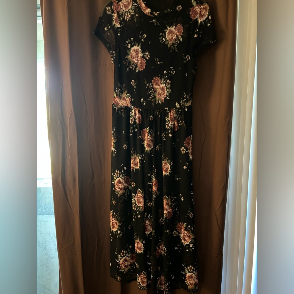 Floral black dress